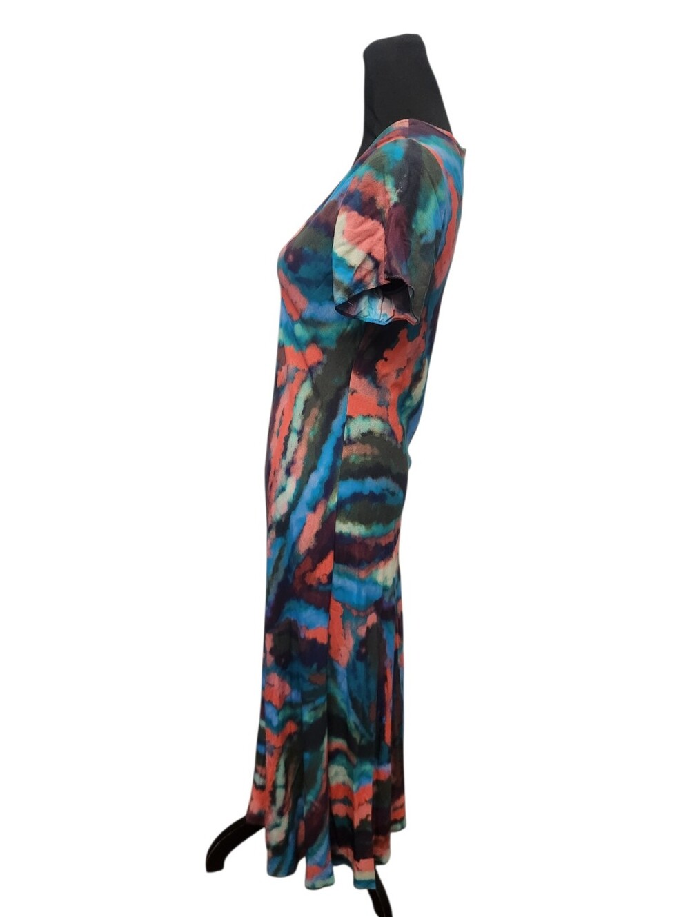 Soft Surroundings Maxi Zina Dress Small Colorful Tie Dye V Neck Short Sleeve - Picture 5 of 10